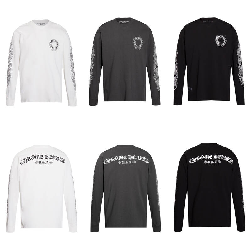 CHROME-HEARTS Men's Long-Sleeve T-shirt Sweatshirt K8005